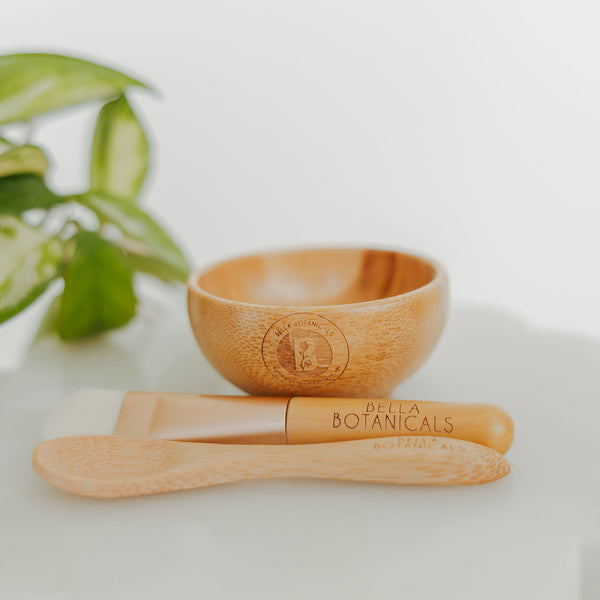 Bamboo Bowl Set – Eco - Friendly Skincare Mixing Kit - Bella Botanicals