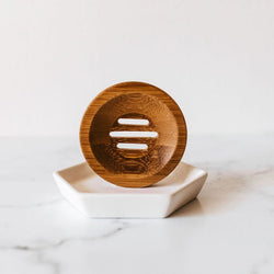 Eco Friendly Bamboo Soap Holder - Round - Bella Botanicals