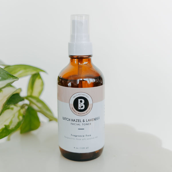 Witch Hazel and Lavender Hydrosol Facial Toner | Natural pH Balancing & Toning Solution - Bella Botanicals