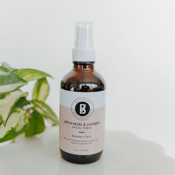 Witch Hazel and Lavender Hydrosol Facial Toner | Natural pH Balancing & Toning Solution - Bella Botanicals