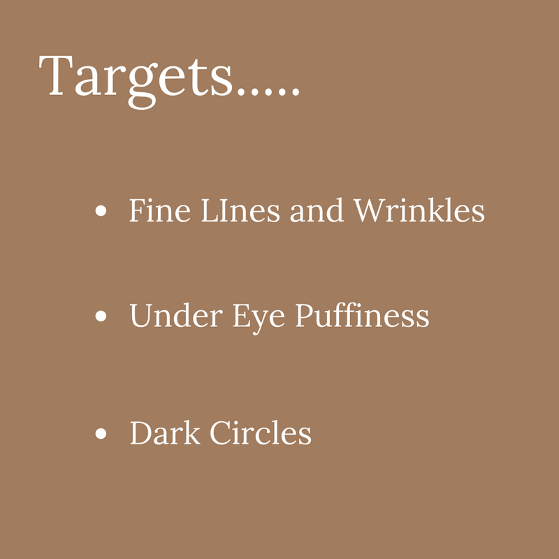 Bella Botanicals Organic Under Eye Roller Targets- Fine lines and wrinkles, under eye puffiness and dark circles.